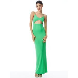 Alice + Olivia Valli Cut Out Cami Maxi Dress Garden Green Size 6